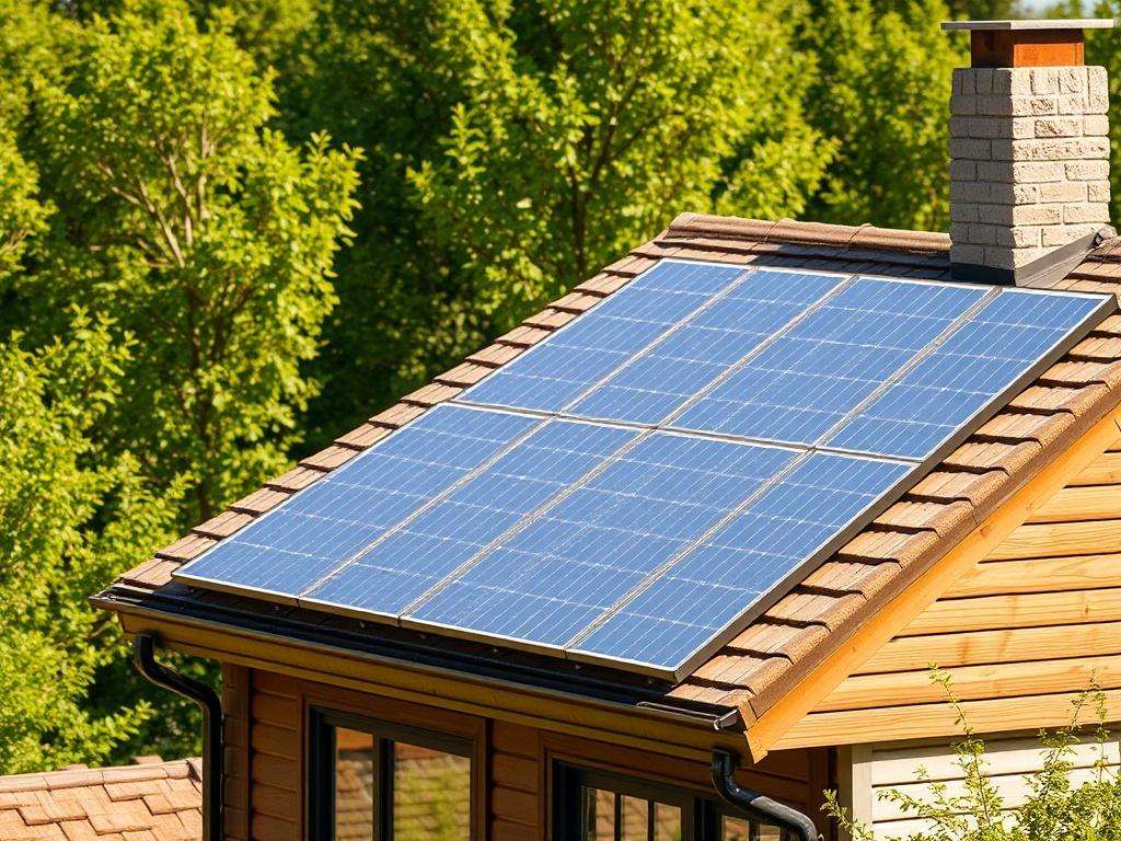 A realistic high resolution of a solar panel installation on
